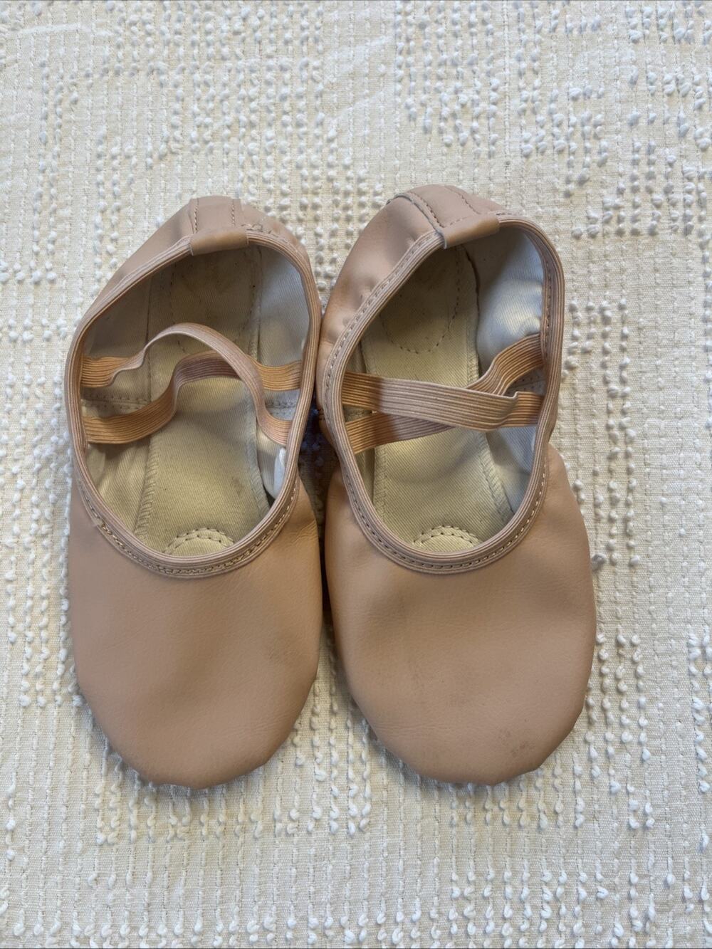 Stelle Girl's Sz 2 Ballet Shoes Slippers Spilt Sole Dance Pink Leather Youth